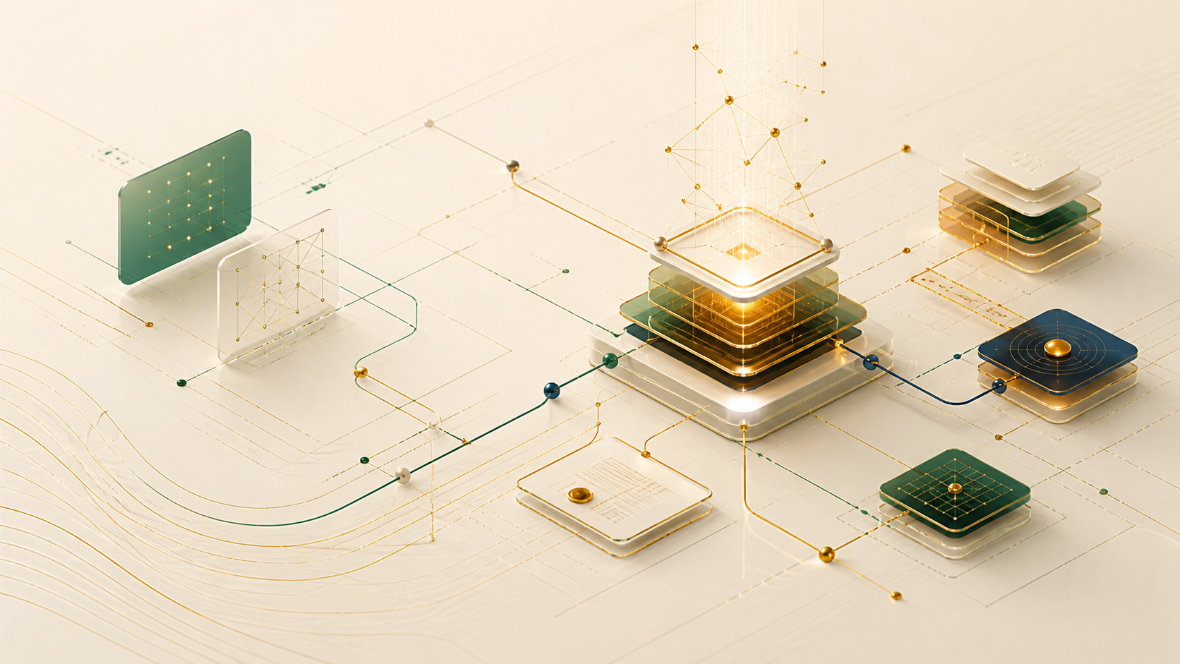 Abstract commerce network with verification, routing, and ledger paths